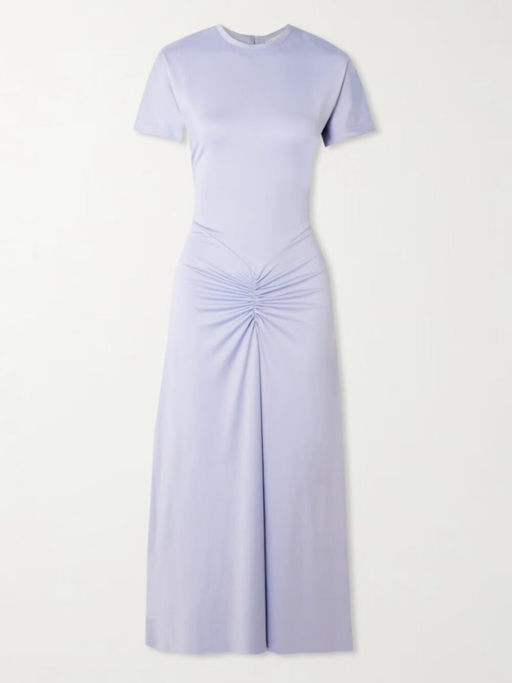 Victoria Beckham Gathered Waist Midi T-Shirt Dress Delphinium US 12 NWT